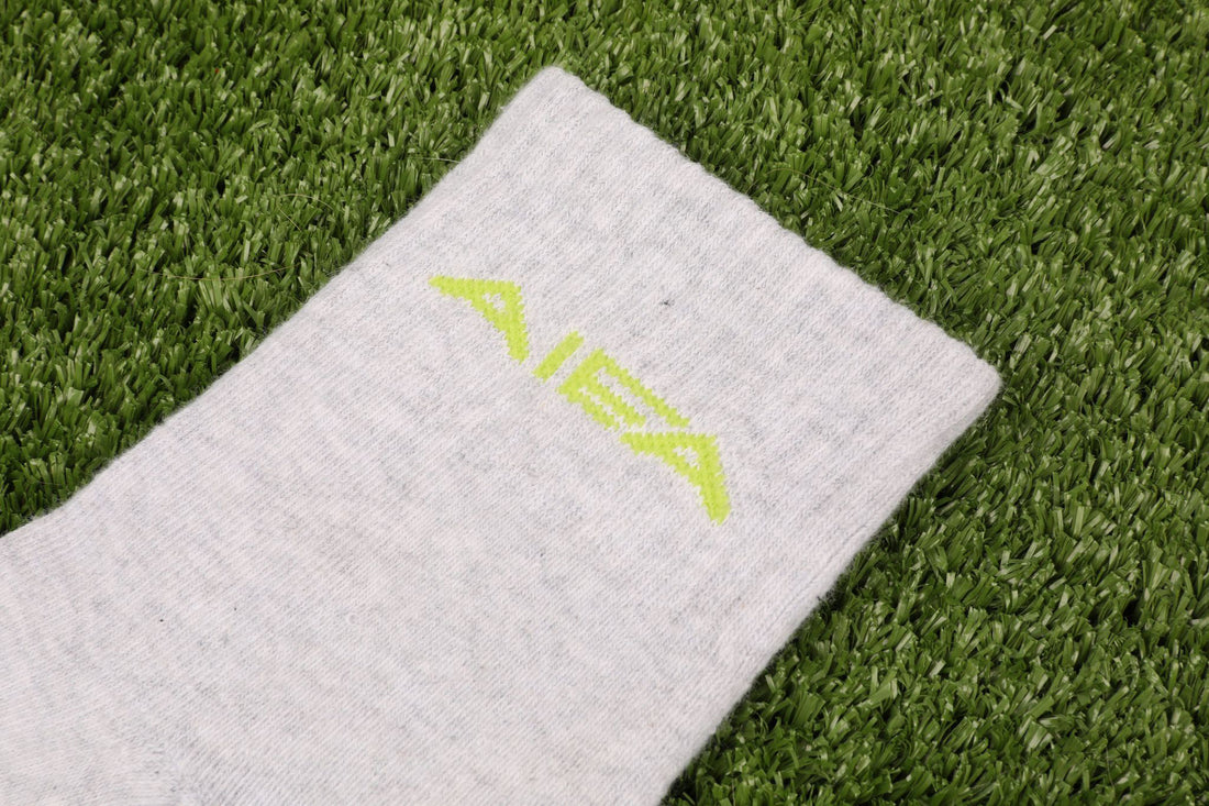 Gray Crew Logo Socks