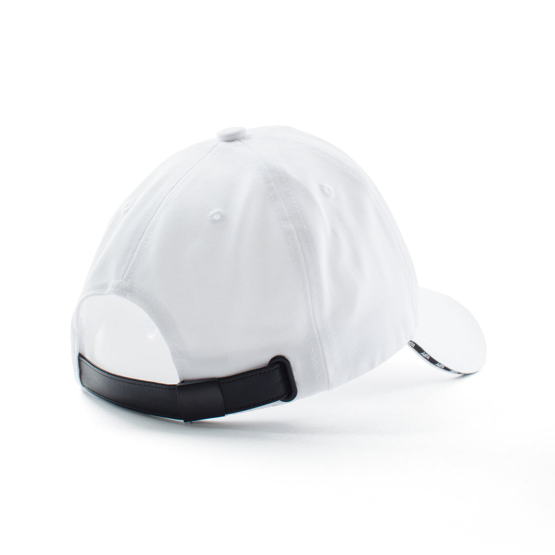 AIEA Golf Black and White Strapback Hat Made from quality cotton, with a faux leather strap and unique logo rim detail